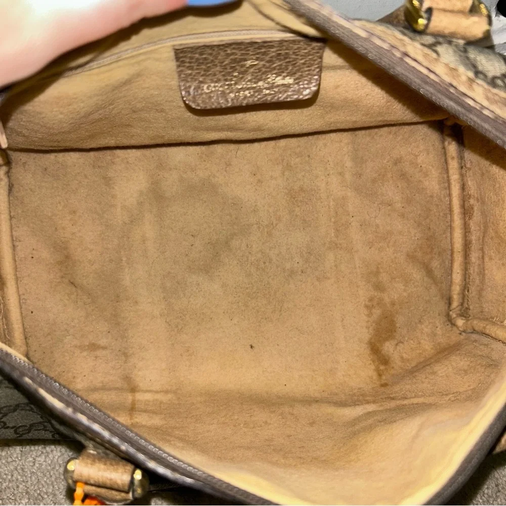 Gucci Authentic Vintage GG Logo Canvas Sherry Line Boston Doctor Bag